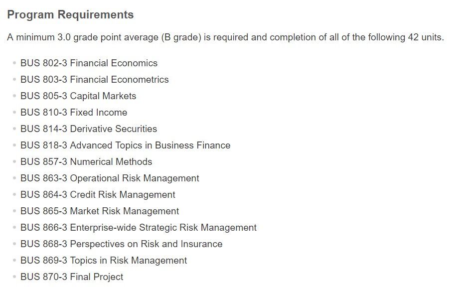 西蒙菲莎大学金融风险管理课程内容