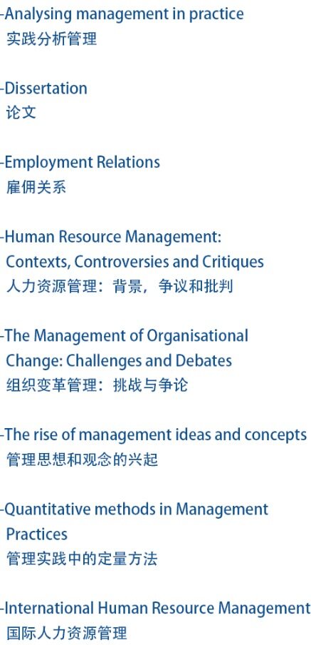 兰卡斯特大学人力资源管理硕士课程设置