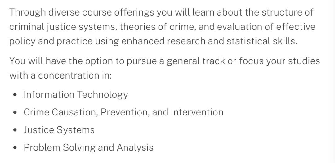 奥尔巴尼大学犯罪学专业开设课程