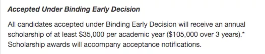 范德堡大学法学院Early Decision说明